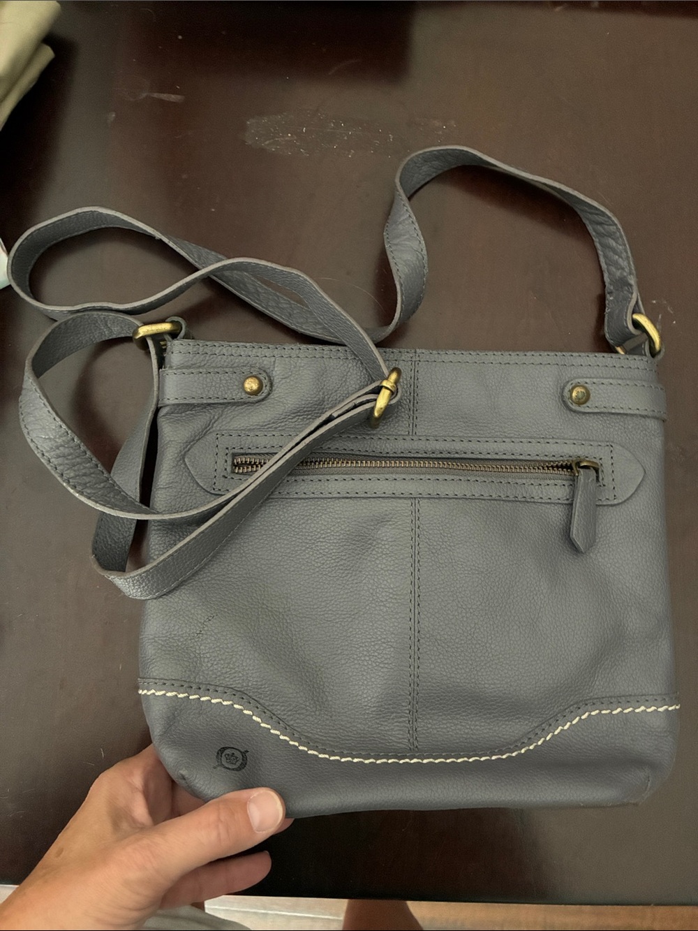 Born Leather Crossbody Bag - Slate Gray
